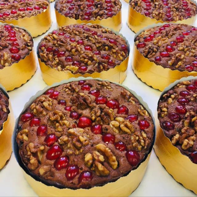 Dundee Cake - Brandy flavoured Fruit cake, with pecans. For delivery between 17th & 24th December